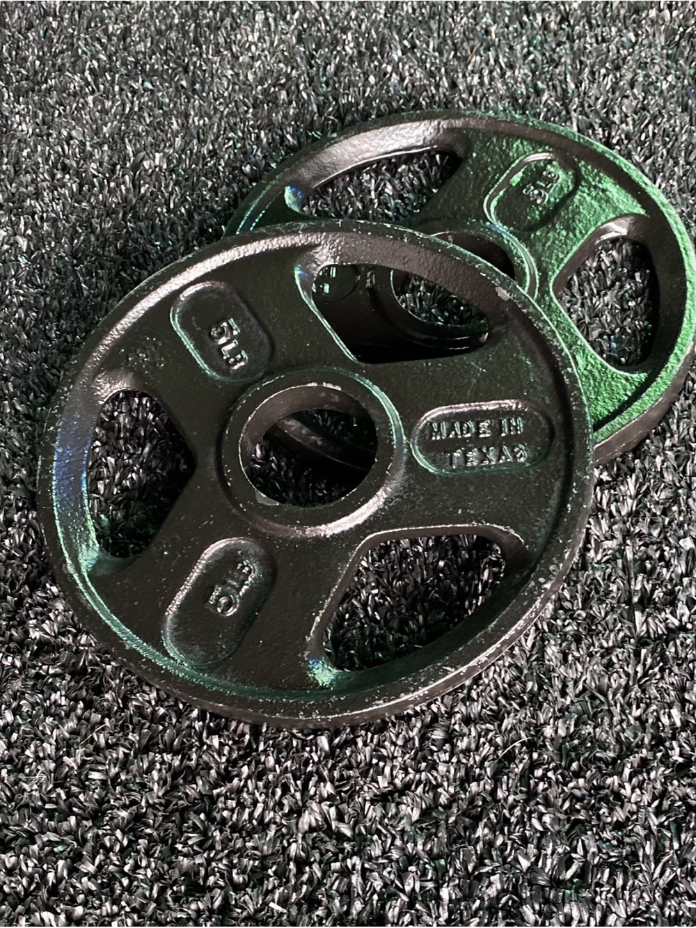 Cast Iron 5 lb Weight Plates - Black (Pair)